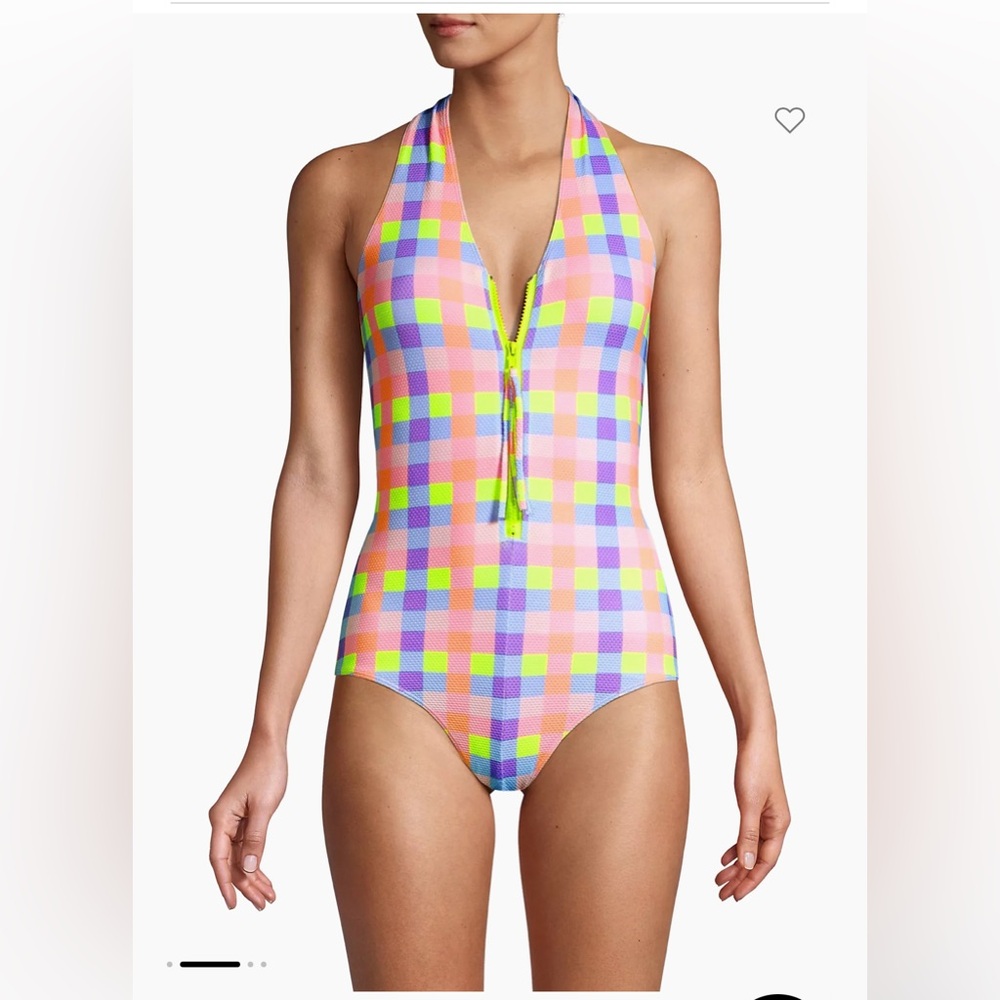Paper London Inagua Zip Front Swimsuit Size S